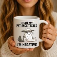 I Had My Patience Tested I'm Negative Cat Funny Sarcasm Coffee Mug thumb 3