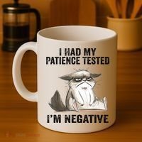 I Had My Patience Tested I'm Negative Cat Funny Sarcasm Coffee Mug thumb 4