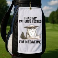 I Had My Patience Tested I'm Negative Cat Funny Sarcasm Golf Towel thumb 2