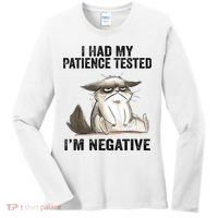 I Had My Patience Tested I'm Negative Cat Funny Sarcasm Women's Long Sleeve Shirt thumb 0