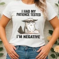 I Had My Patience Tested I'm Negative Cat Funny Sarcasm Women's T-Shirt thumb 2