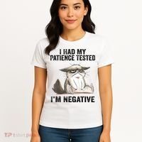 I Had My Patience Tested I'm Negative Cat Funny Sarcasm Women's T-Shirt thumb 4