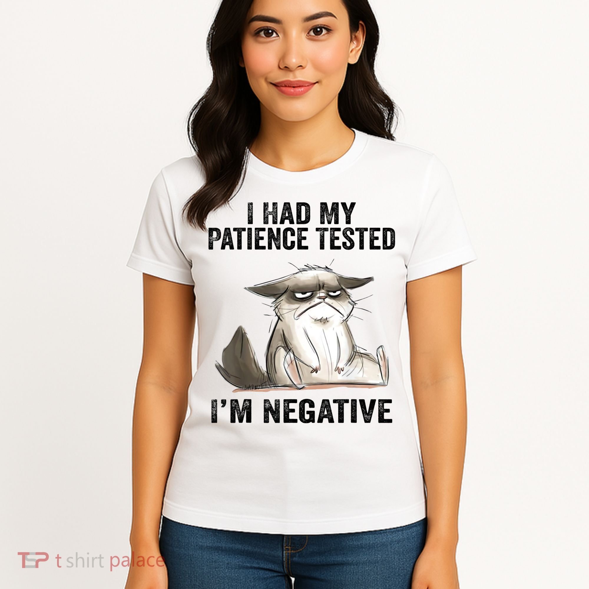 I Had My Patience Tested I'm Negative Cat Funny Sarcasm Women's T-Shirt