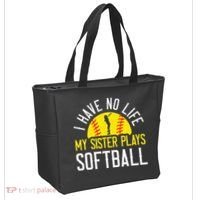 I Have No Life My Sister Plays Softball Tote Bag thumb 2
