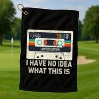 I Have No Idea What This Is Retro Cassette 80s 90s Outfit Golf Towel thumb 1