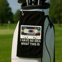 I Have No Idea What This Is Retro Cassette 80s 90s Outfit Golf Towel thumb 2