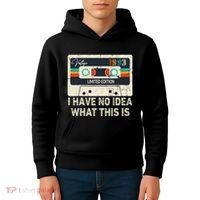 I Have No Idea What This Is Retro Cassette 80s 90s Outfit Kids Hoodie thumb 4