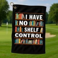 I Have No Shelf Control Funny Library Reading Lovers Golf Towel thumb 1