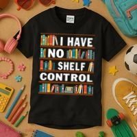I Have No Shelf Control Funny Library Reading Lovers Kids T-Shirt thumb 3
