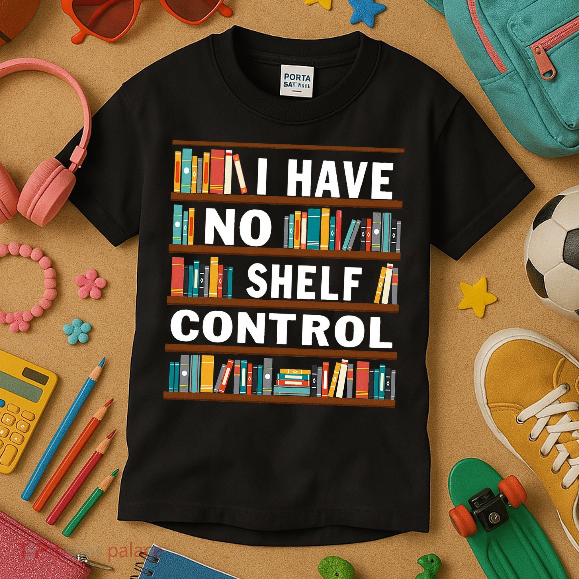 I Have No Shelf Control Funny Library Reading Lovers Kids T-Shirt