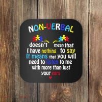 I Have NONVERBAL Autism Awareness , Autism  Coaster thumb 0