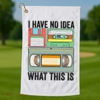 I Have No Idea What This Is 80s 90s Cassette Golf Towel thumb 1