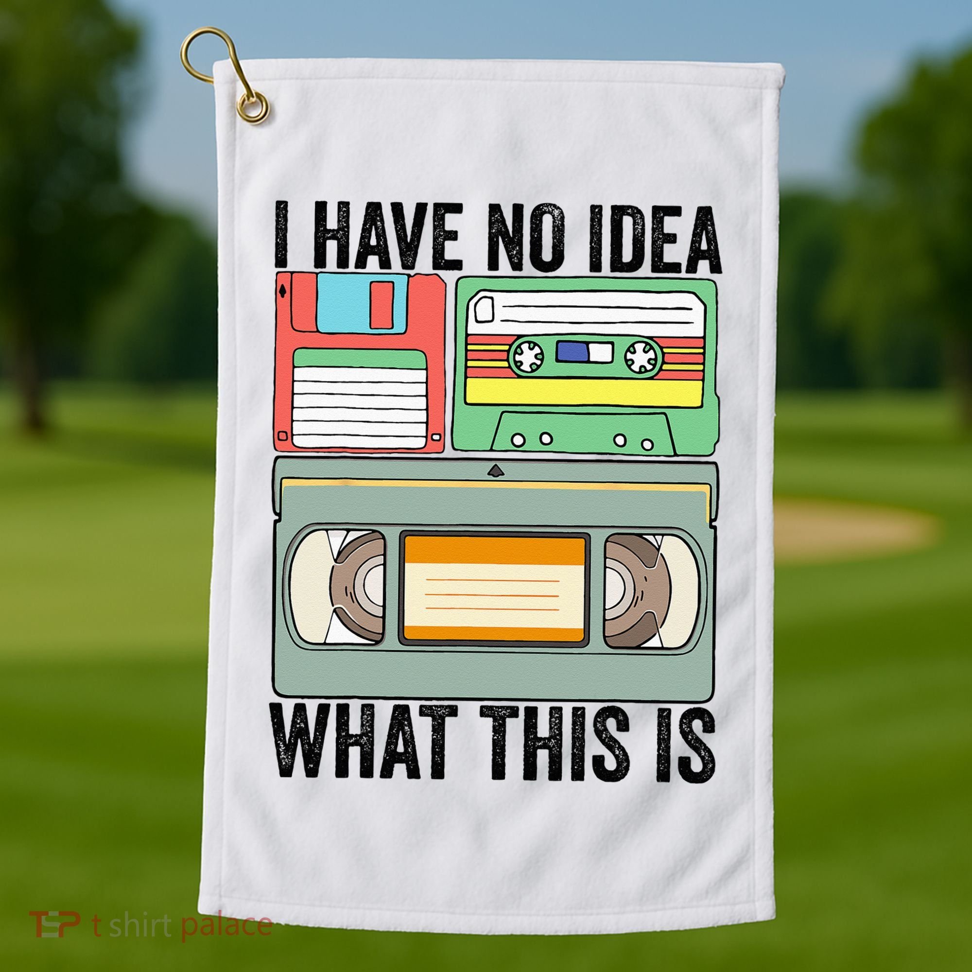 I Have No Idea What This Is 80s 90s Cassette Golf Towel