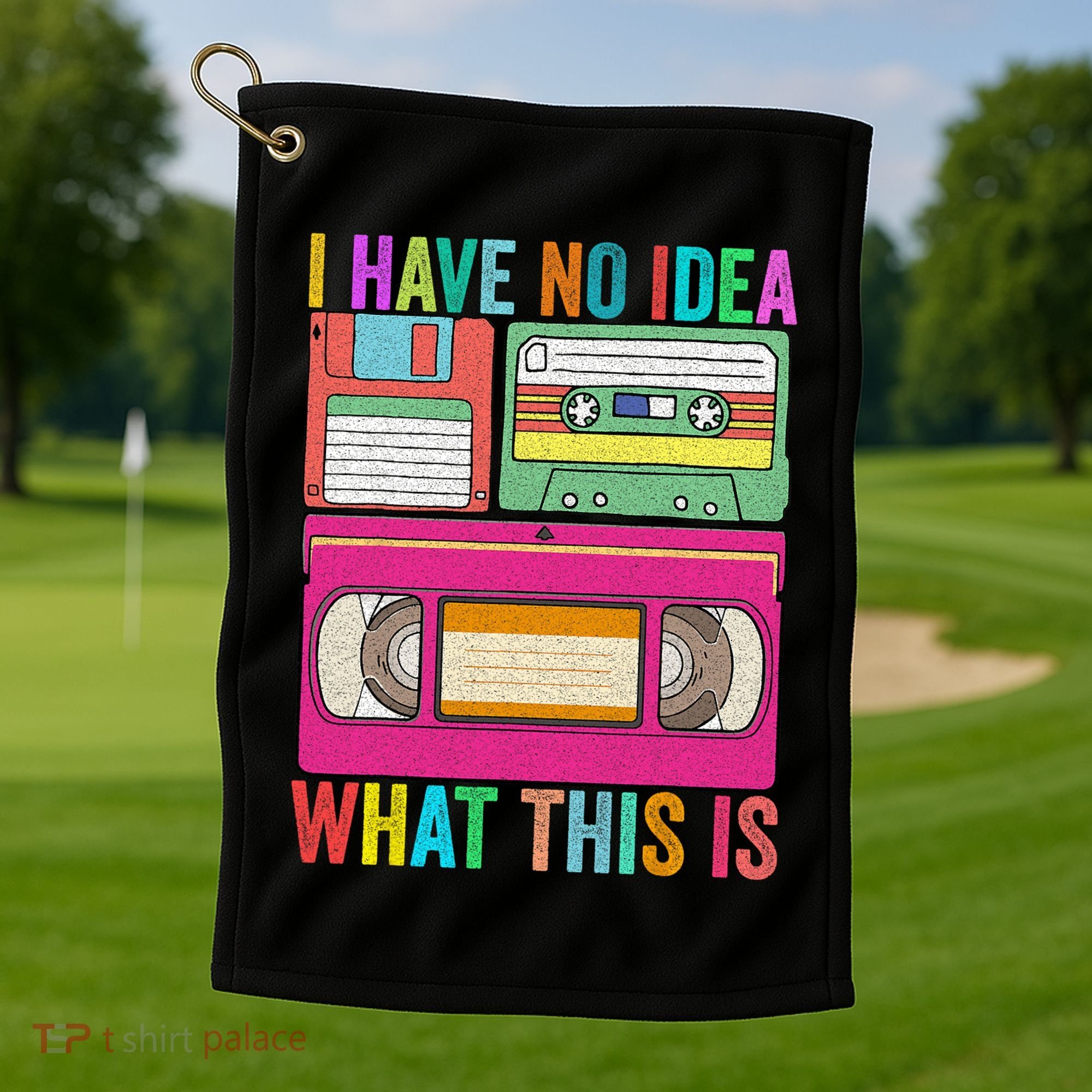 I Have No Idea What This Is 70s 80s 90s Outfit Men Women Golf Towel