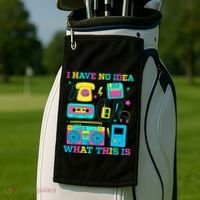 I Have No Idea What This Is 70s 80s 90s Outfit Golf Towel thumb 2