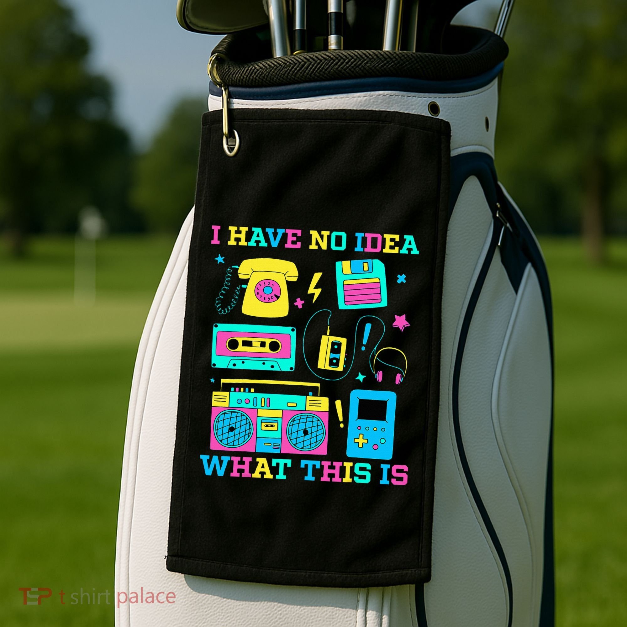 I Have No Idea What This Is 70s 80s 90s Outfit Golf Towel