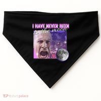 I Have Never Been To The Moon Dank Meme Cursed Funny Cringe USA-Made Doggie Bandana thumb 0