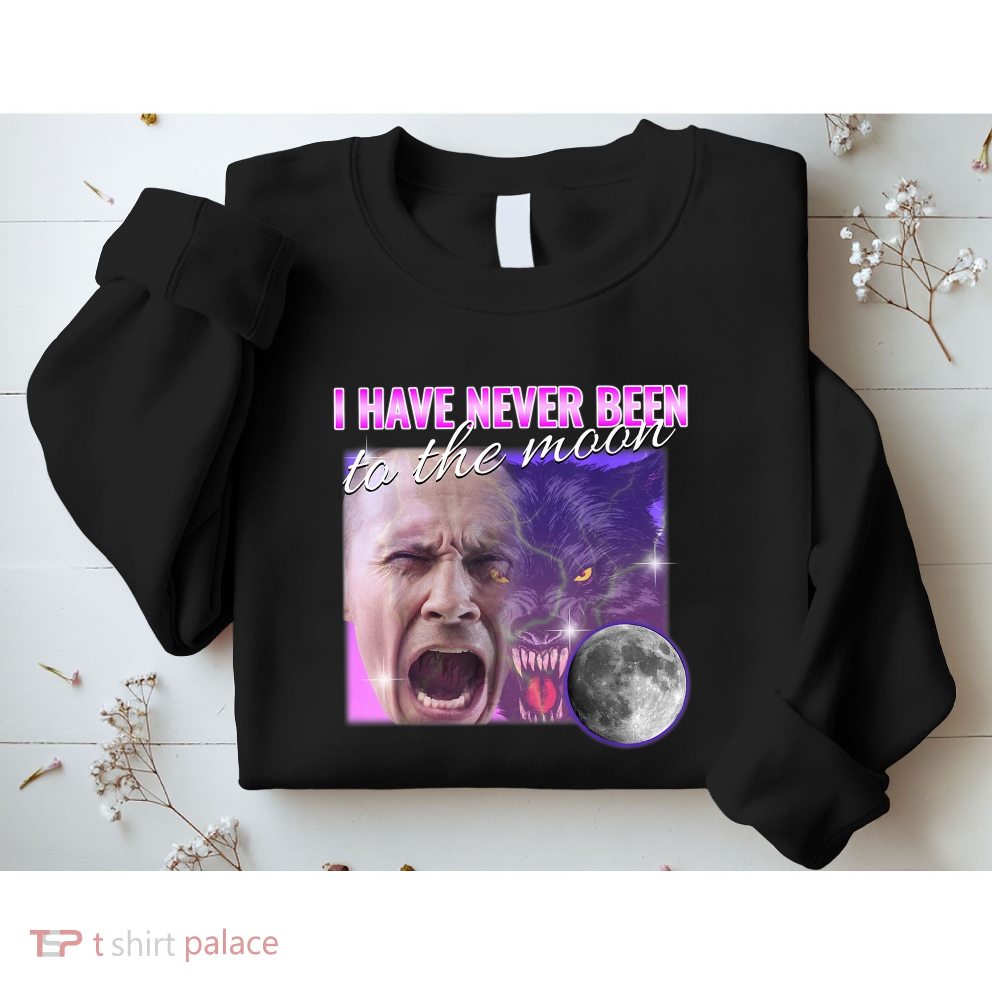 I Have Never Been To The Moon Dank Meme Cursed Funny Cringe Sweatshirt