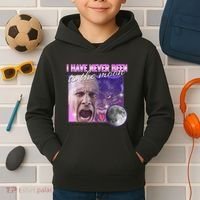 I Have Never Been To The Moon Dank Meme Cursed Funny Cringe Kids Hoodie thumb 2