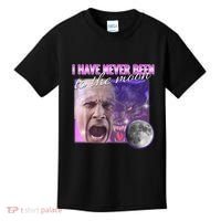 I Have Never Been To The Moon Dank Meme Cursed Funny Cringe Kids T-Shirt thumb 0