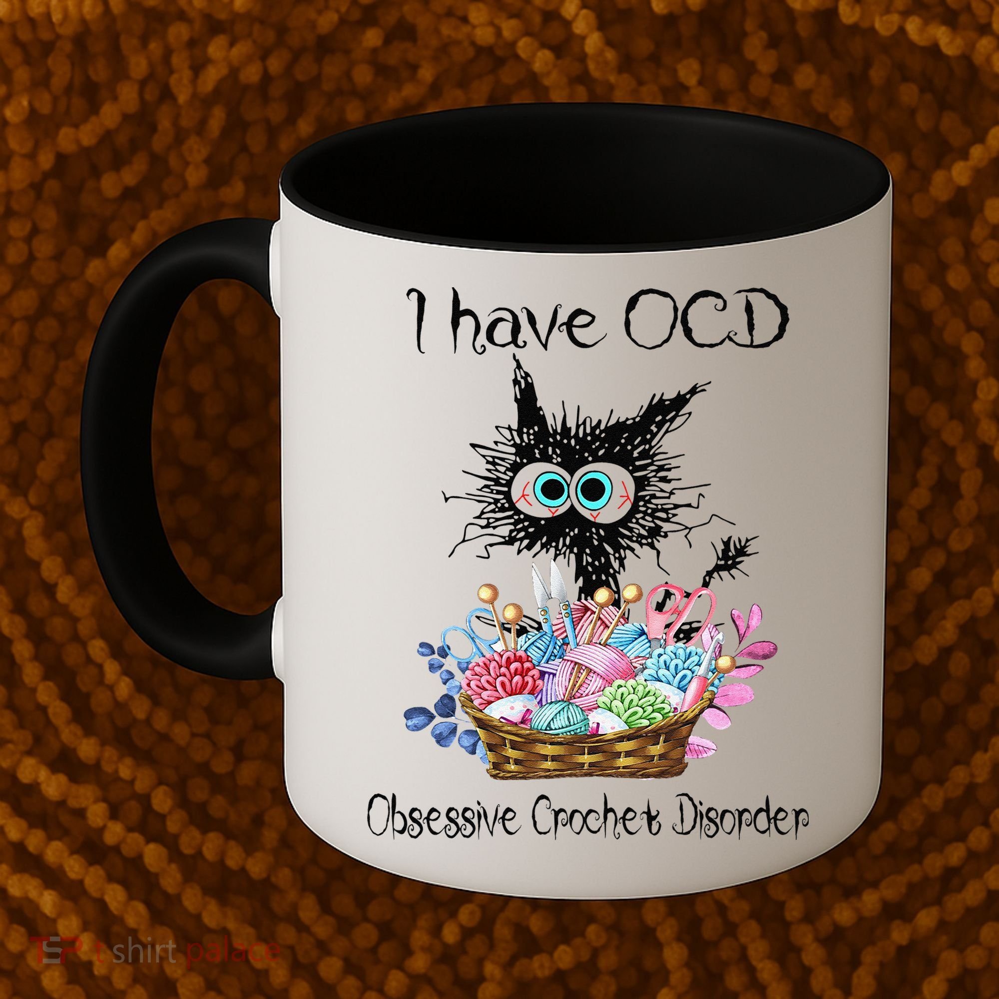 I Have OCD Obsessive Crochet Disorder Funny Cat Coffee Mug