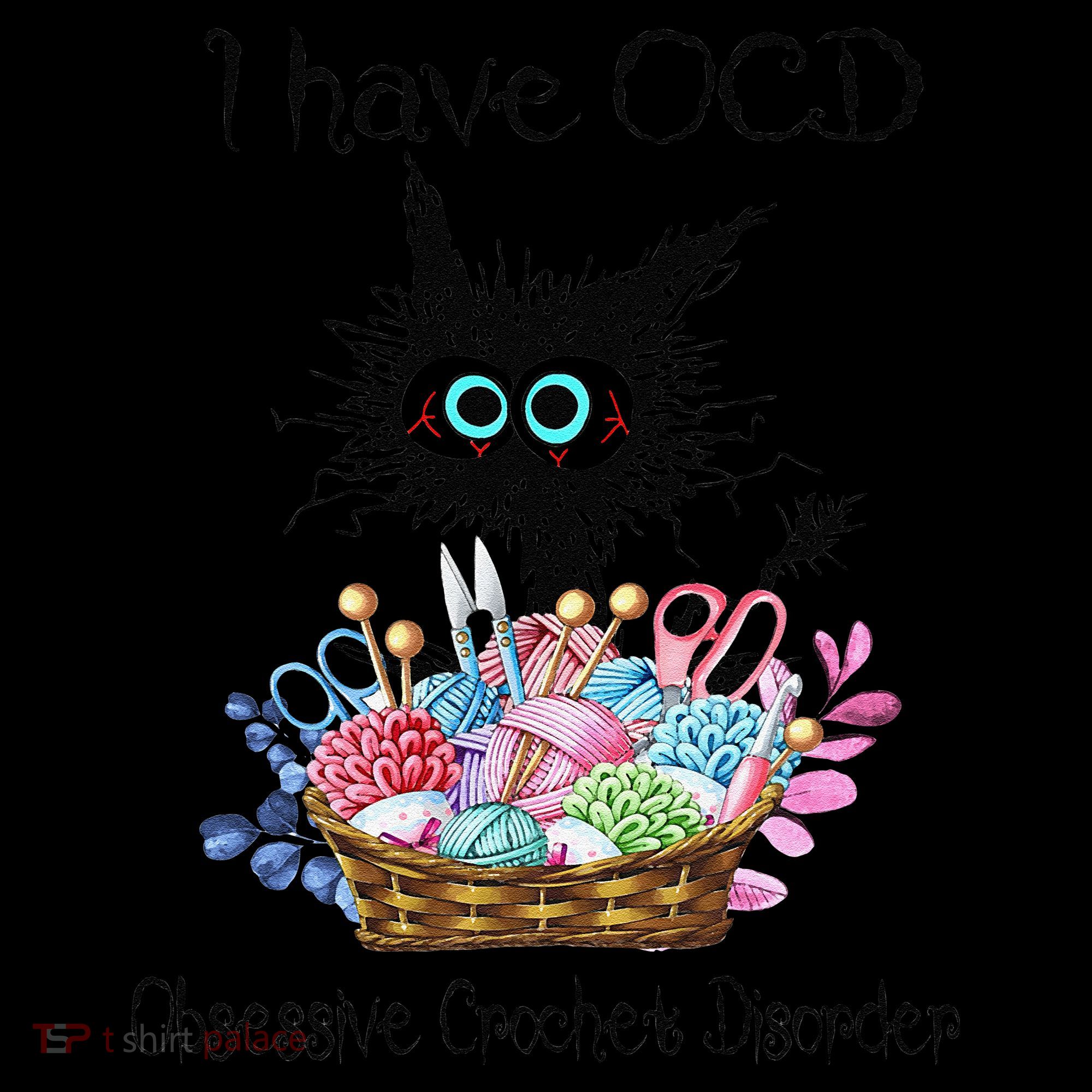 I Have OCD Obsessive Crochet Disorder Funny Cat Coffee Mug