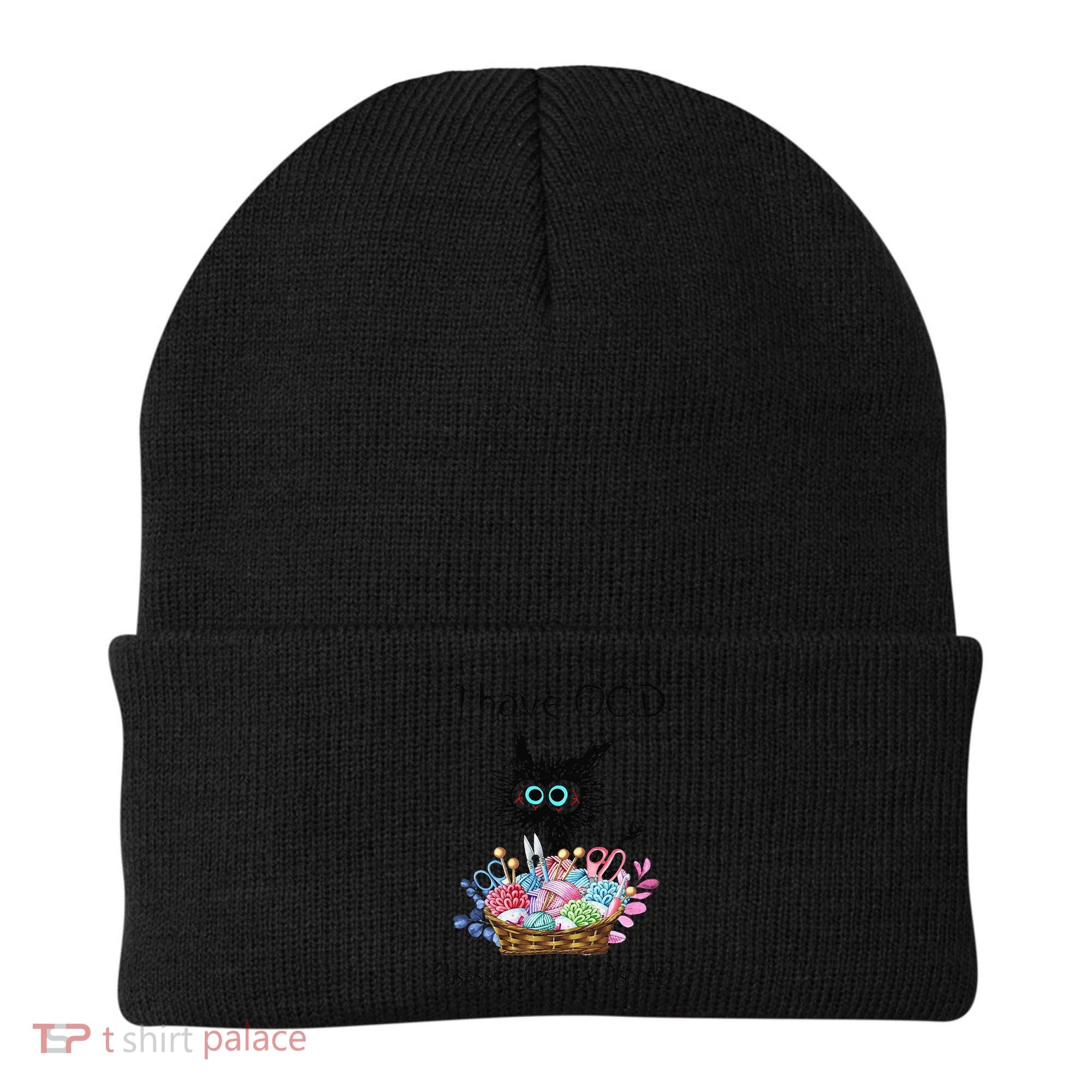 I Have OCD Obsessive Crochet Disorder Funny Cat Beanie