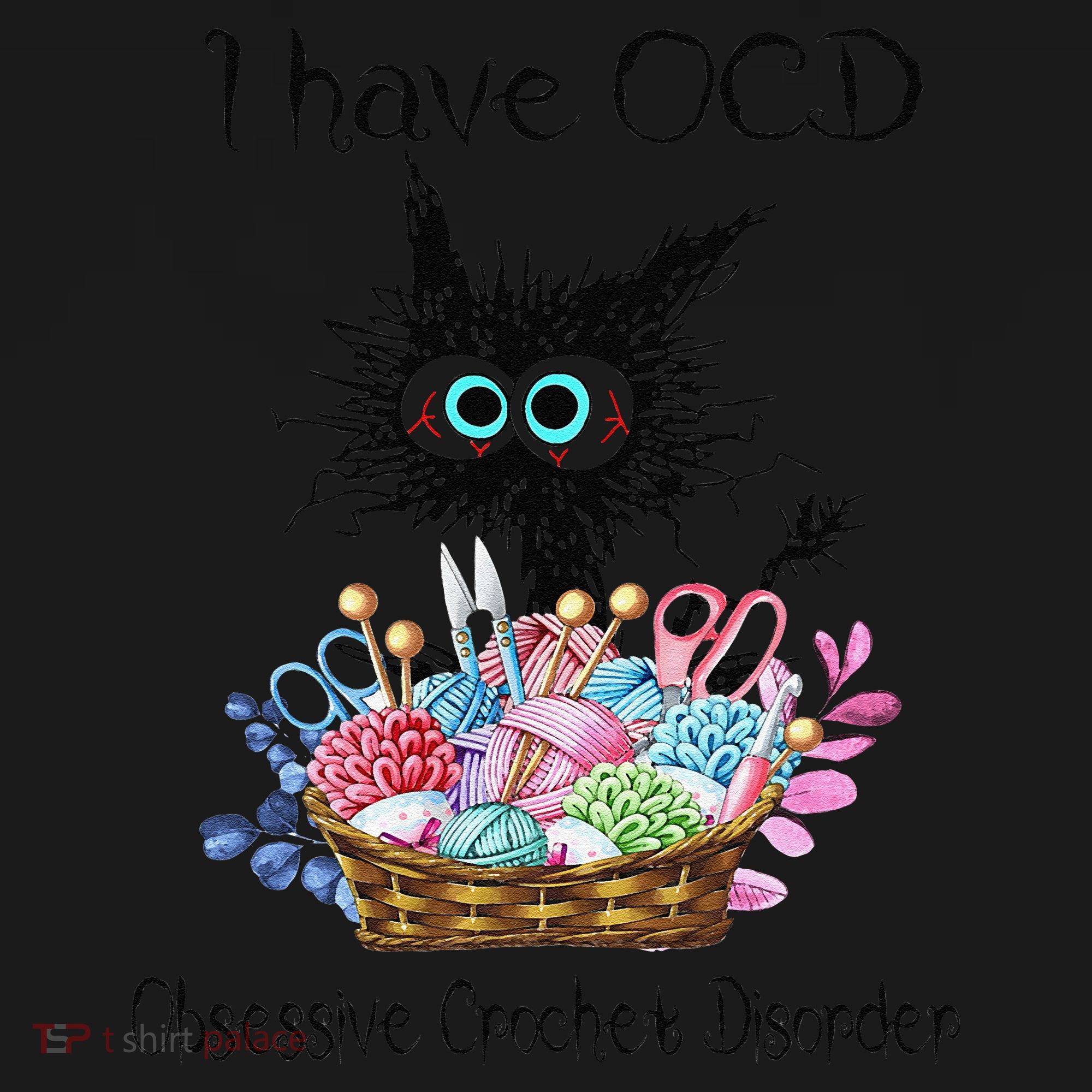 I Have OCD Obsessive Crochet Disorder Funny Cat Coaster