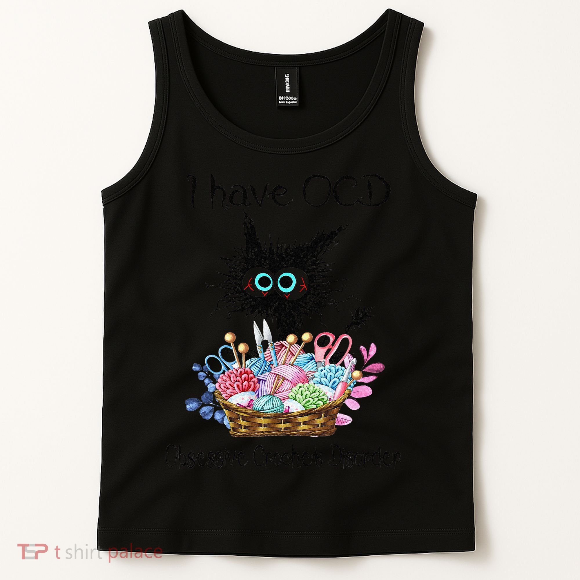 I Have OCD Obsessive Crochet Disorder Funny Cat Tank Top