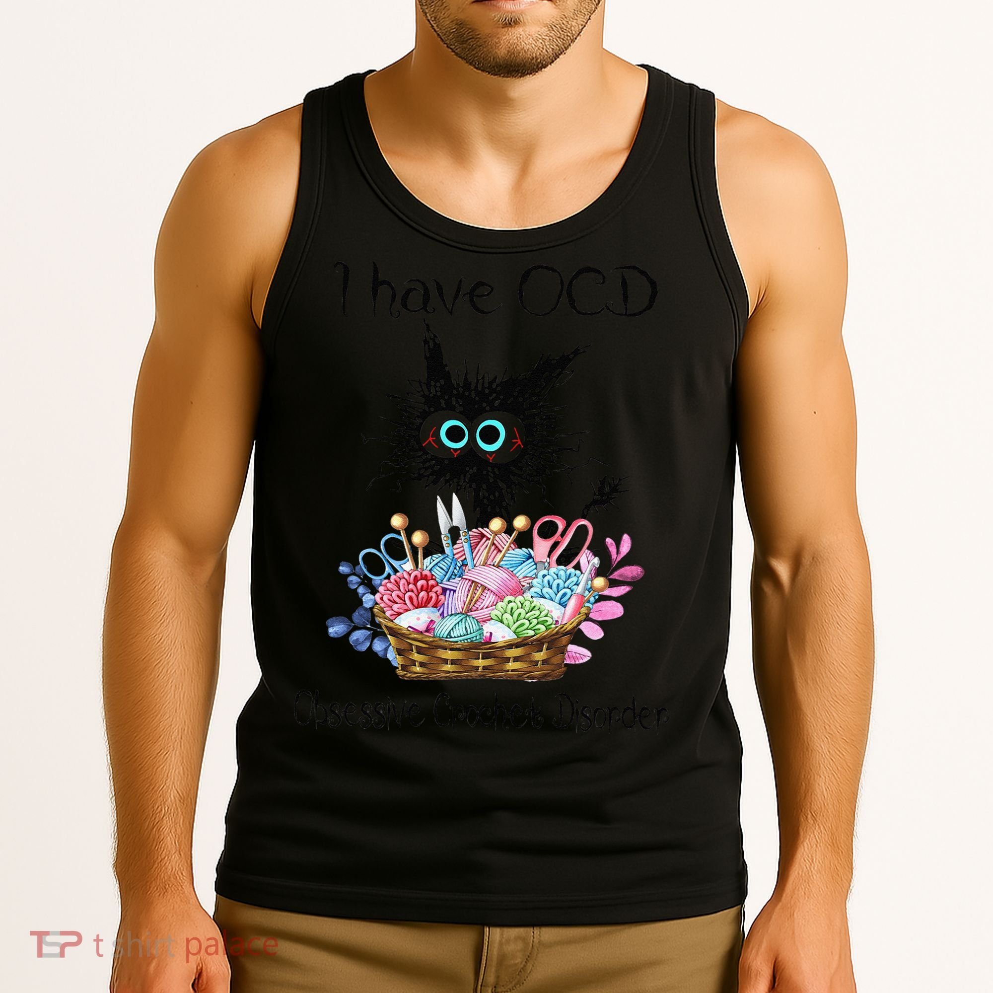 I Have OCD Obsessive Crochet Disorder Funny Cat Tank Top