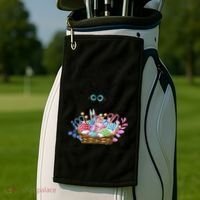 I Have OCD Obsessive Crochet Disorder Funny Cat Golf Towel thumb 2