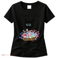 I Have OCD Obsessive Crochet Disorder Funny Cat Women's T-Shirt thumb 0