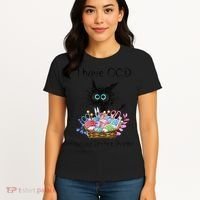 I Have OCD Obsessive Crochet Disorder Funny Cat Women's T-Shirt thumb 4