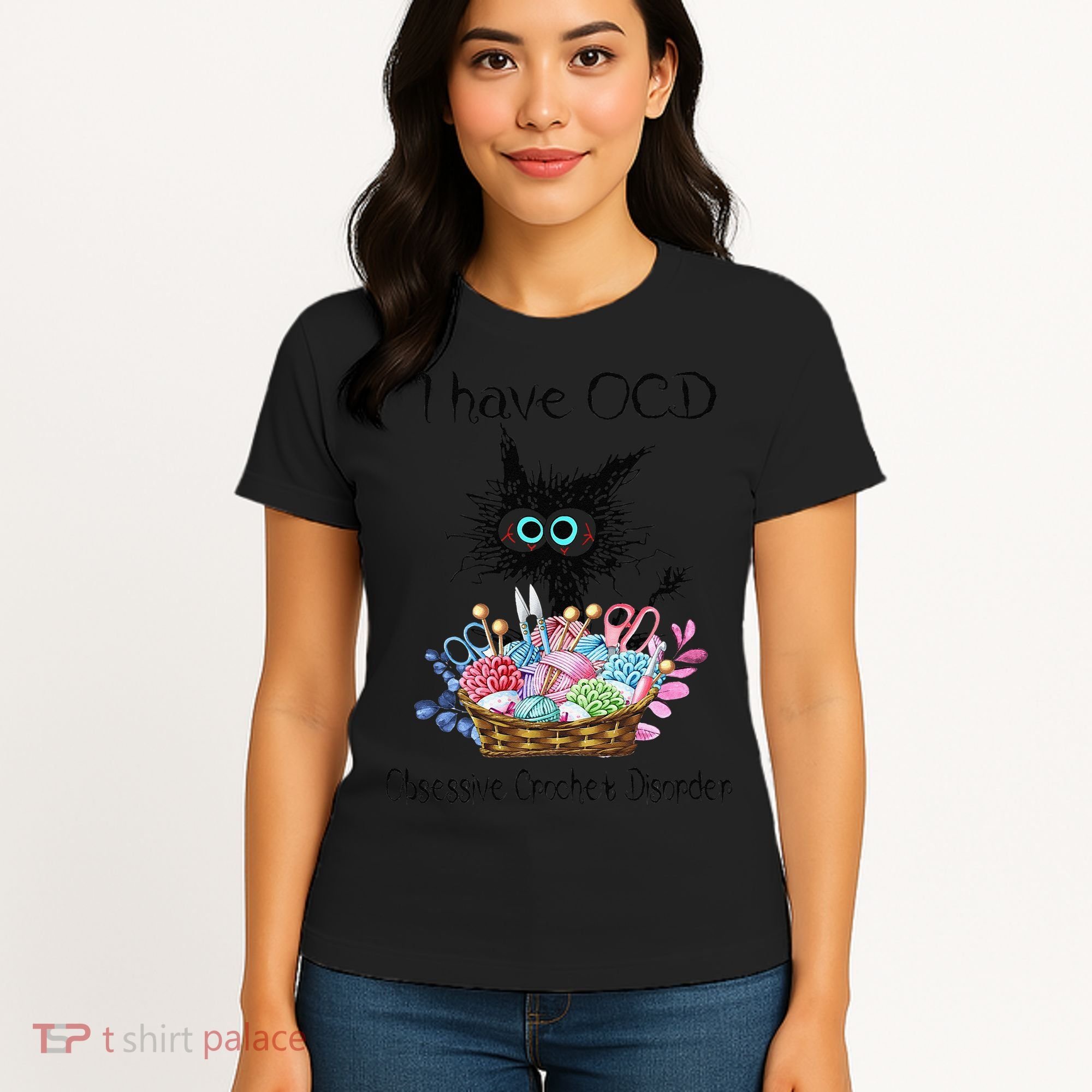I Have OCD Obsessive Crochet Disorder Funny Cat Women's T-Shirt