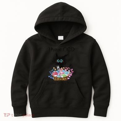 I Have OCD Obsessive Crochet Disorder Funny Cat Kids Hoodie