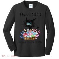 I Have OCD Obsessive Crochet Disorder Funny Cat Kids Long Sleeve Shirt thumb 0