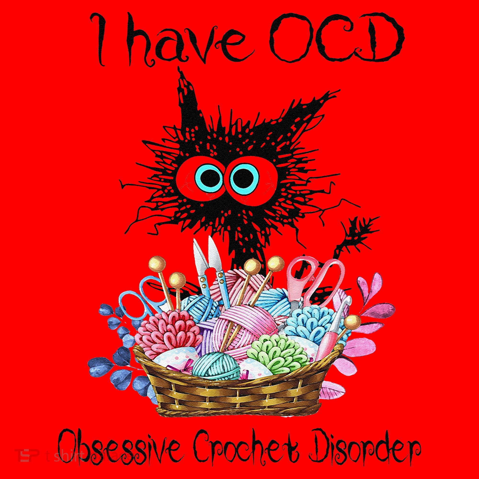 I Have OCD Obsessive Crochet Disorder Funny Cat Santa Hat