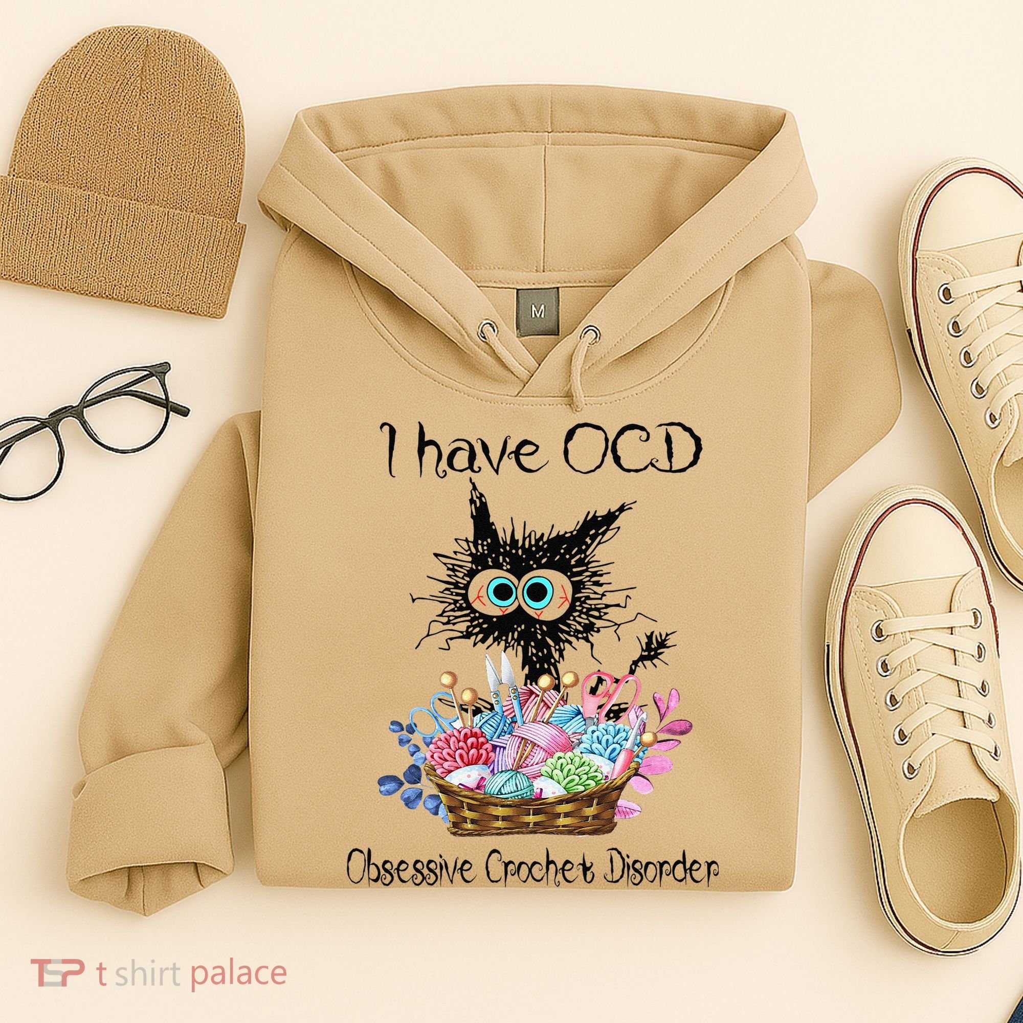 I Have OCD Obsessive Crochet Disorder Funny Cat Hoodie