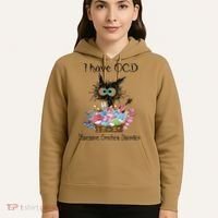 I Have OCD Obsessive Crochet Disorder Funny Cat Hoodie thumb 5