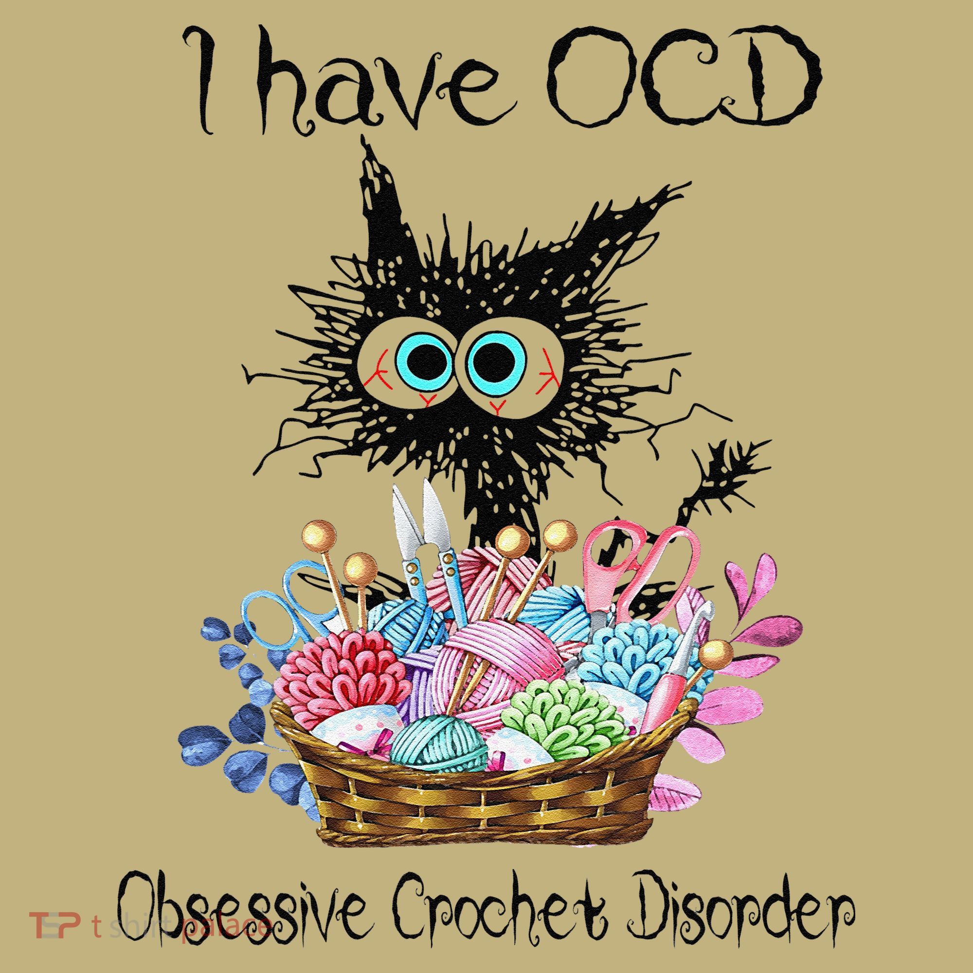 I Have OCD Obsessive Crochet Disorder Funny Cat Mousepad