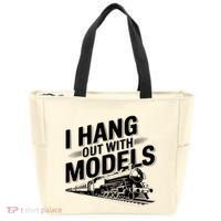 I Hang Out With Models Conductor Model Train Railway Tote Bag thumb 0