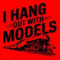 I Hang Out With Models Conductor Model Train Railway Santa Hat thumb 1