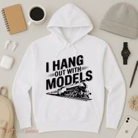I Hang Out With Models Conductor Model Train Railway Hoodie thumb 3