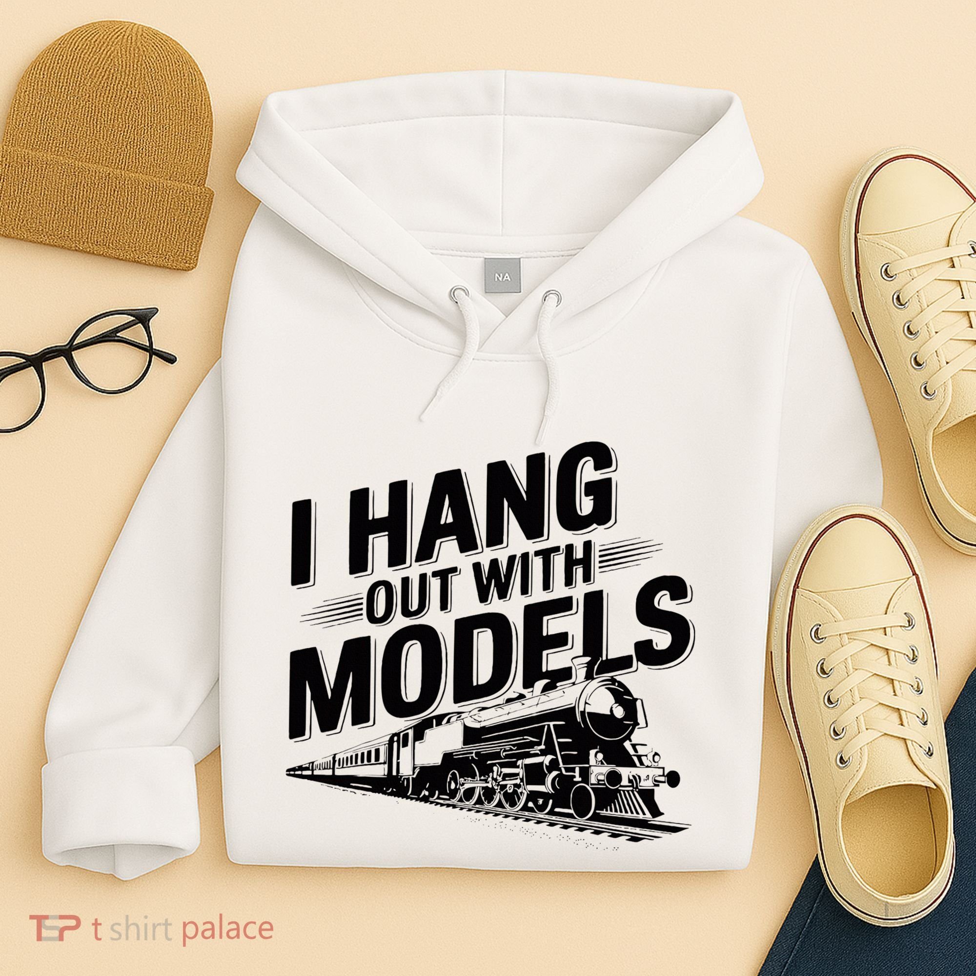 I Hang Out With Models Conductor Model Train Railway Hoodie