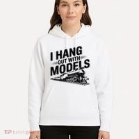 I Hang Out With Models Conductor Model Train Railway Hoodie thumb 5