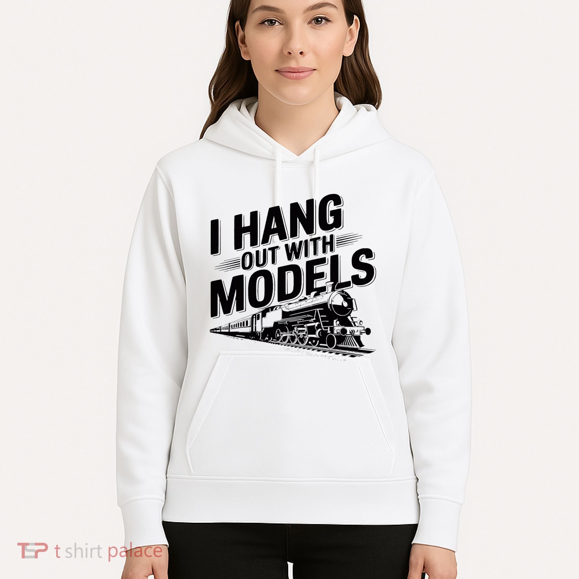 I Hang Out With Models Conductor Model Train Railway Hoodie