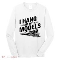 I Hang Out With Models Conductor Model Train Railway Long Sleeve Shirt thumb 0
