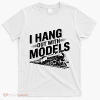 I Hang Out With Models Conductor Model Train Railway T-Shirt thumb 0