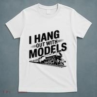I Hang Out With Models Conductor Model Train Railway T-Shirt thumb 5