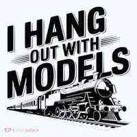 I Hang Out With Models Conductor Model Train Railway Button thumb 1